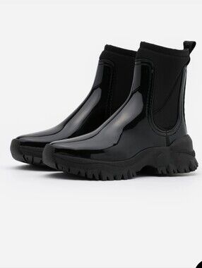 Lemon Jelly Chelsea Vegan Leather Ankle Rain Combat Boots